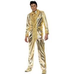 Rock & Roll Kostuum | Elvis Kostuum (Goud) Man | Large | Carnaval kostuum | Verkleedkleding